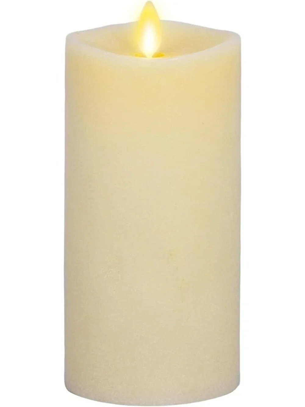 Realistic Flameless LED Pillar Candle - Ivory Flickering Flame - Indoor/Outdoor